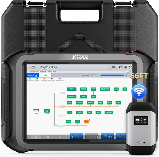 XTOOL D9 MAX Automotive Diagnostic Scanner, J2534 Reprogramming Tool, Wireless Bidirectional Scan Tool, OBD2 Scanner with Topology Mapping, 45+ Relearns, ECU Coding, FCA/DoIP/CAN FD, 3 Years Update