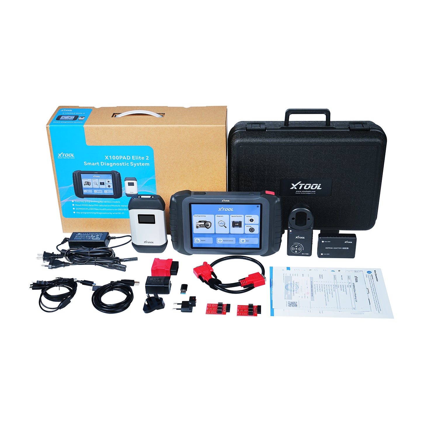 XTOOL X100PAD Elite2 Professional Car Key Programmer - Full System Diagnosis, 70+ Brands Coverage, 40+ Special Functions, EEPROM Modification, Android 10, 8" Touchscreen